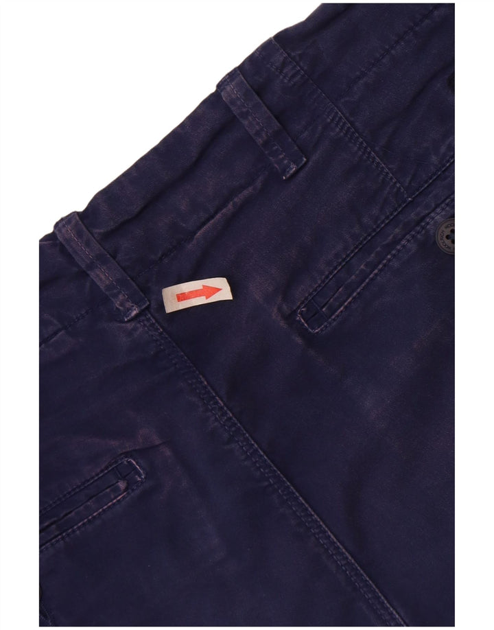 Woolrich Mens Chino Shorts W30 Medium Navy Blue Cotton