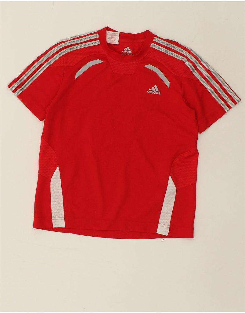 ADIDAS Boys Climacool T-Shirt Top 9-10 Years Red Polyester | Vintage Adidas | Thrift | Second-Hand Adidas | Used Clothing | Messina Hembry 