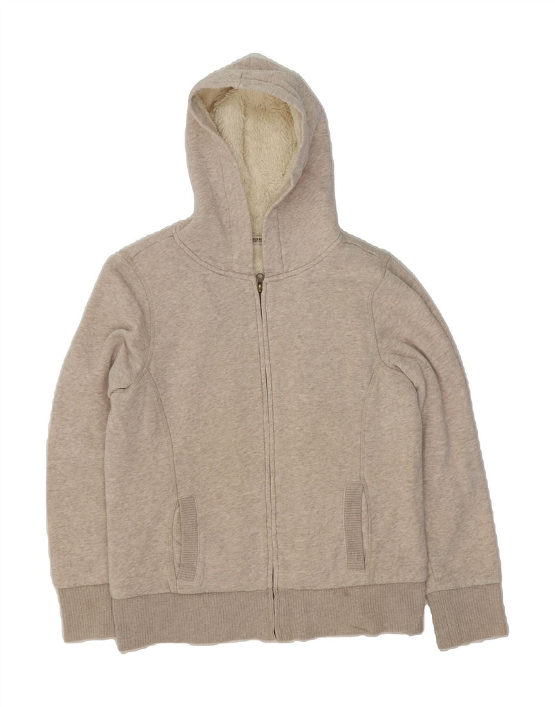 OLD NAVY Womens Zip Hoodie Sweater UK 14 Medium Grey Flecked Cotton Vintage Old Navy and Second-Hand Old Navy from Messina Hembry 