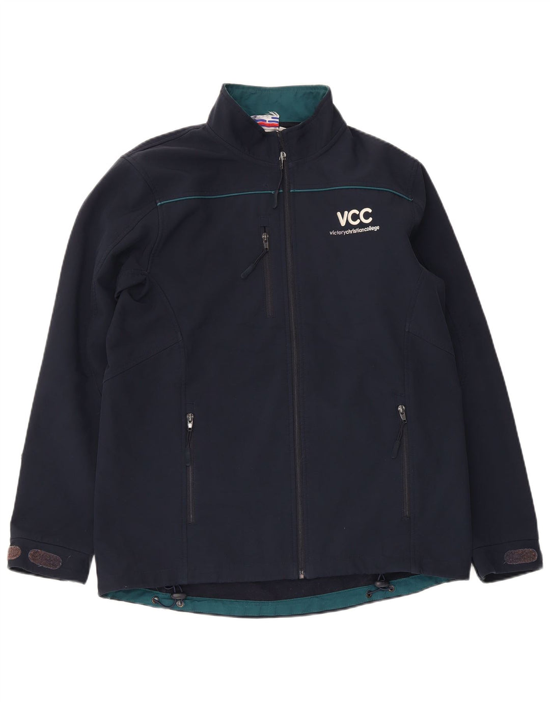 Champion Mens Graphic Windbreaker Jacket UK 38 Medium Navy Blue Polyester