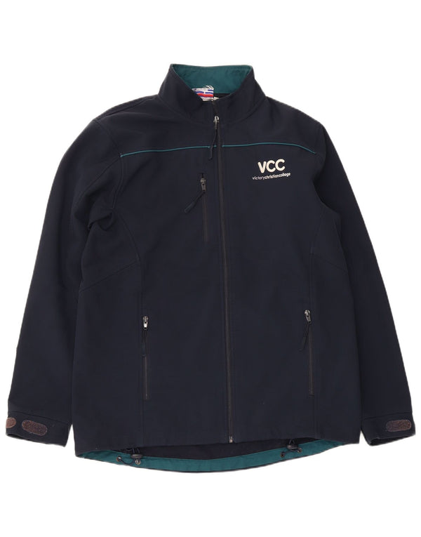 Champion Mens Graphic Windbreaker Jacket UK 38 Medium Navy Blue Polyester