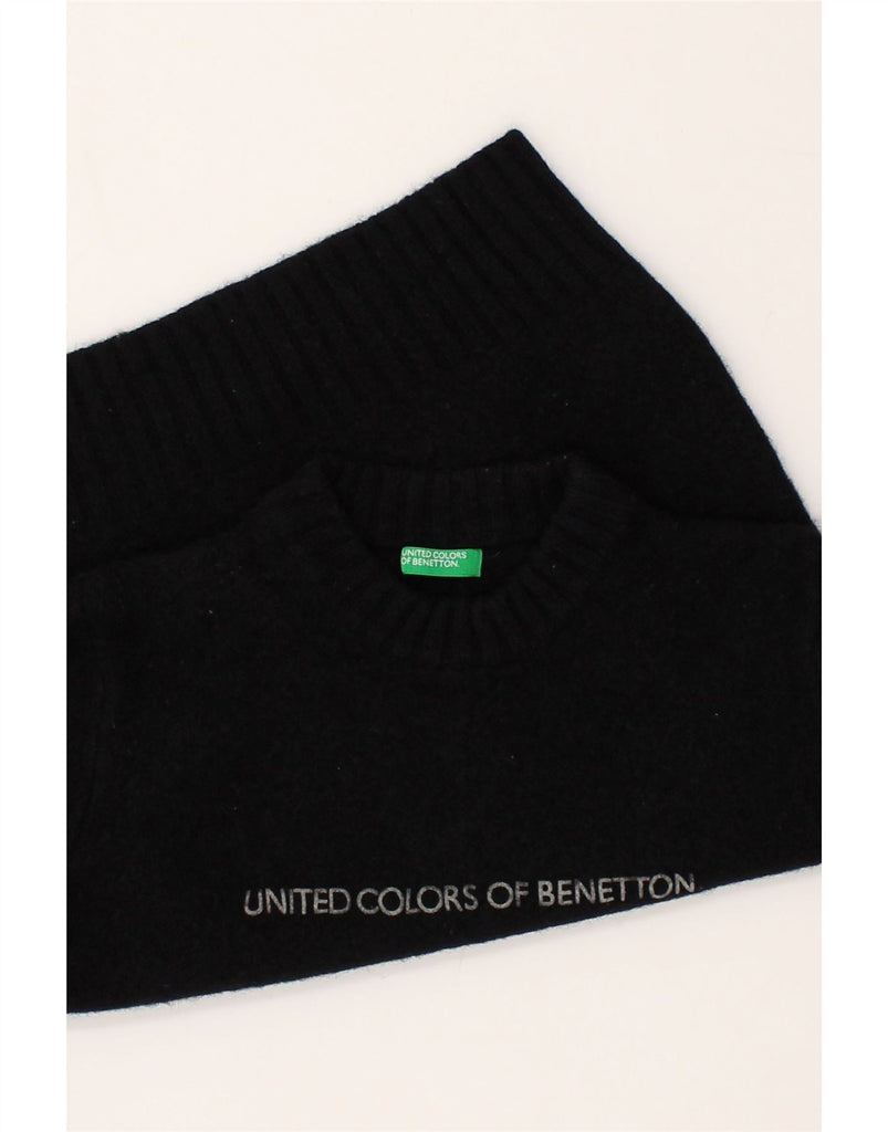 BENETTON Boys Graphic Crew Neck Jumper Sweater 13-14 Years Black | Vintage Benetton | Thrift | Second-Hand Benetton | Used Clothing | Messina Hembry 