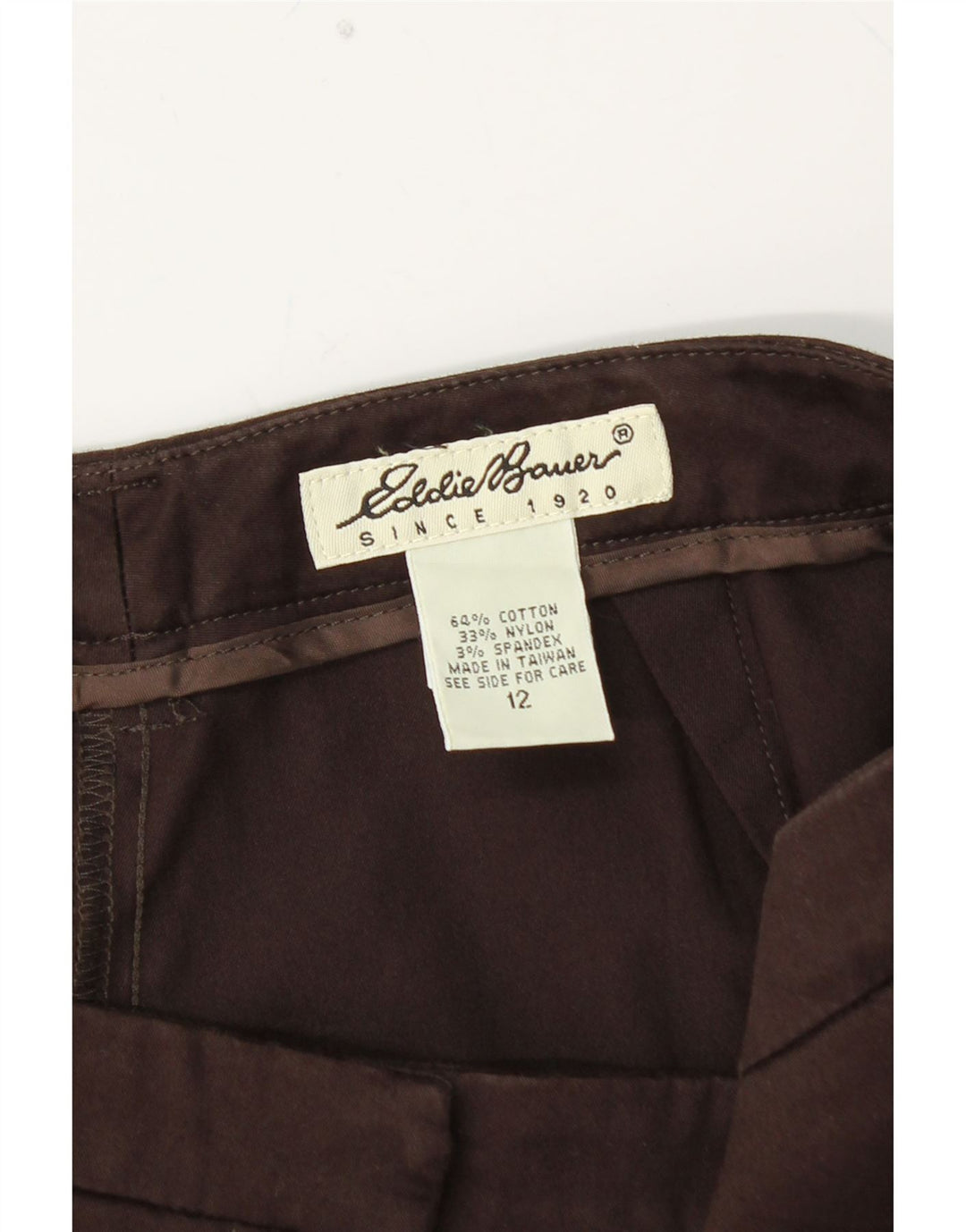 EDDIE BAUER Womens Straight Chino Trousers US 12 Large W32 L30 Brown