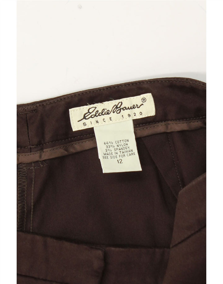 EDDIE BAUER Womens Straight Chino Trousers US 12 Large W32 L30 Brown