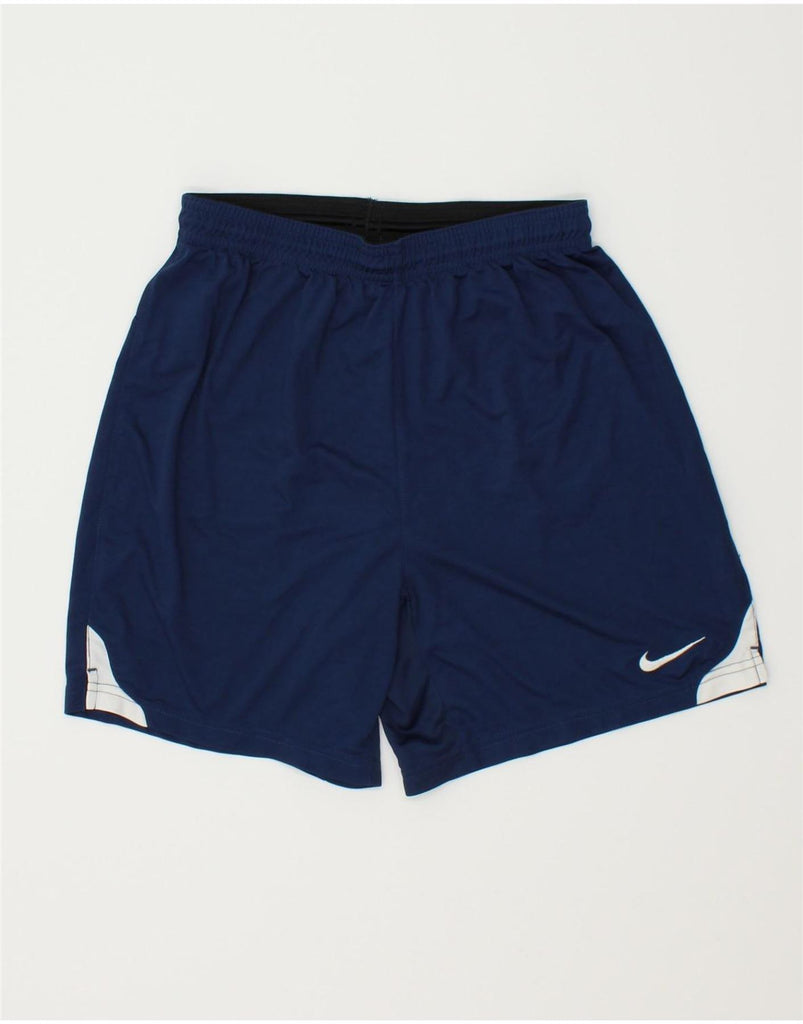 NIKE Boys Dri Fit Graphic Sport Shorts 13-14 Years XL Navy Blue | Vintage Nike | Thrift | Second-Hand Nike | Used Clothing | Messina Hembry 