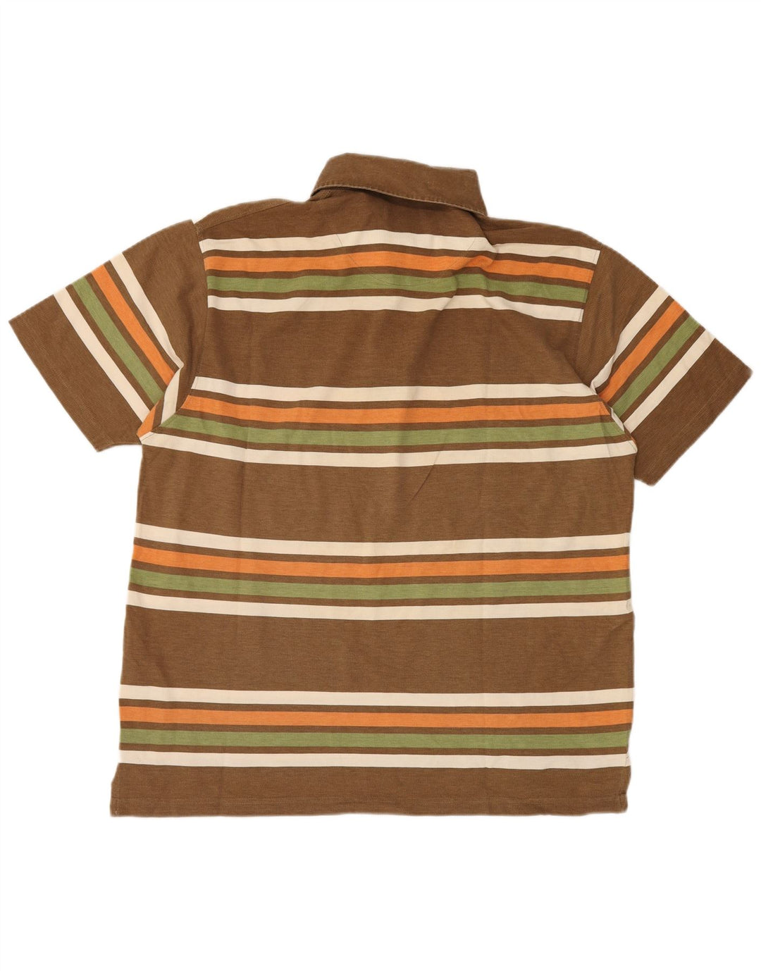 MARLBORO CLASSICS Mens Polo Shirt XL Brown Striped Cotton