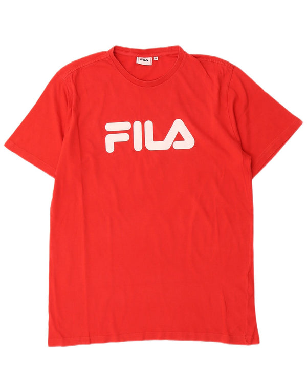 Fila Mens Graphic T-Shirt Top Medium Red Cotton