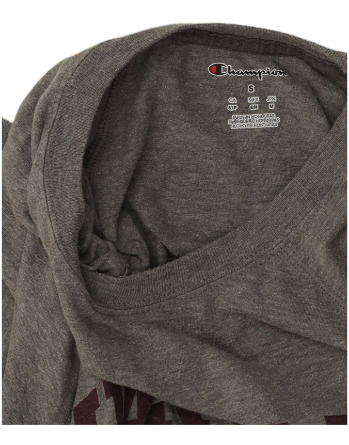 CHAMPION Mens Harvard Graphic T-Shirt Top Medium Grey Flecked