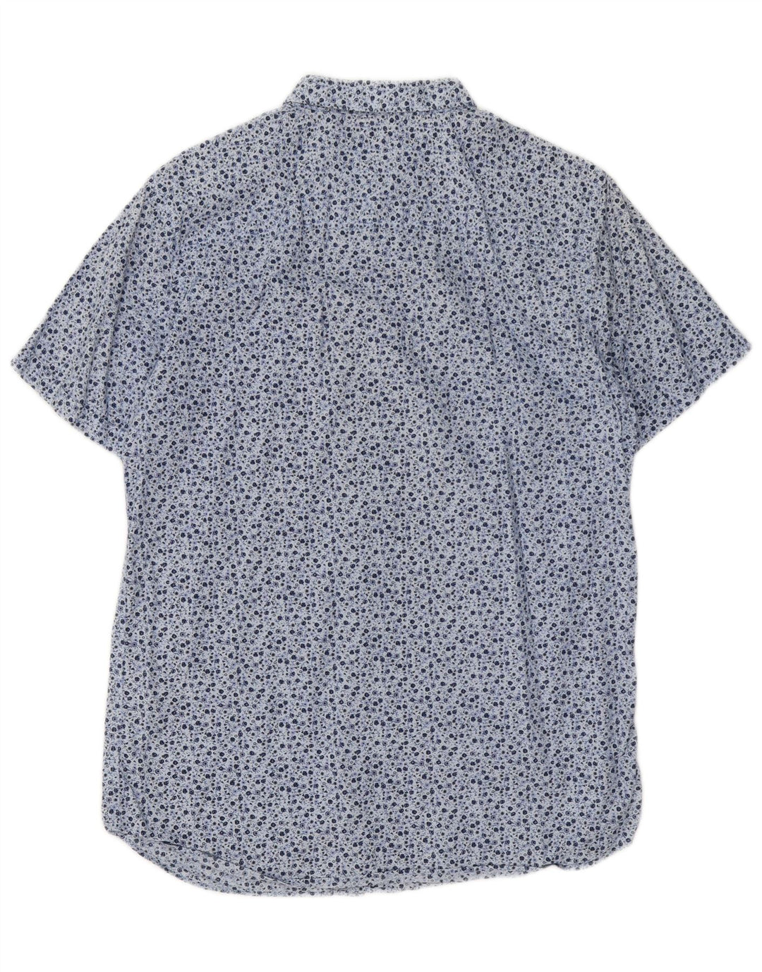 JACK & JONES Mens Short Sleeve Shirt Large Blue Floral Cotton