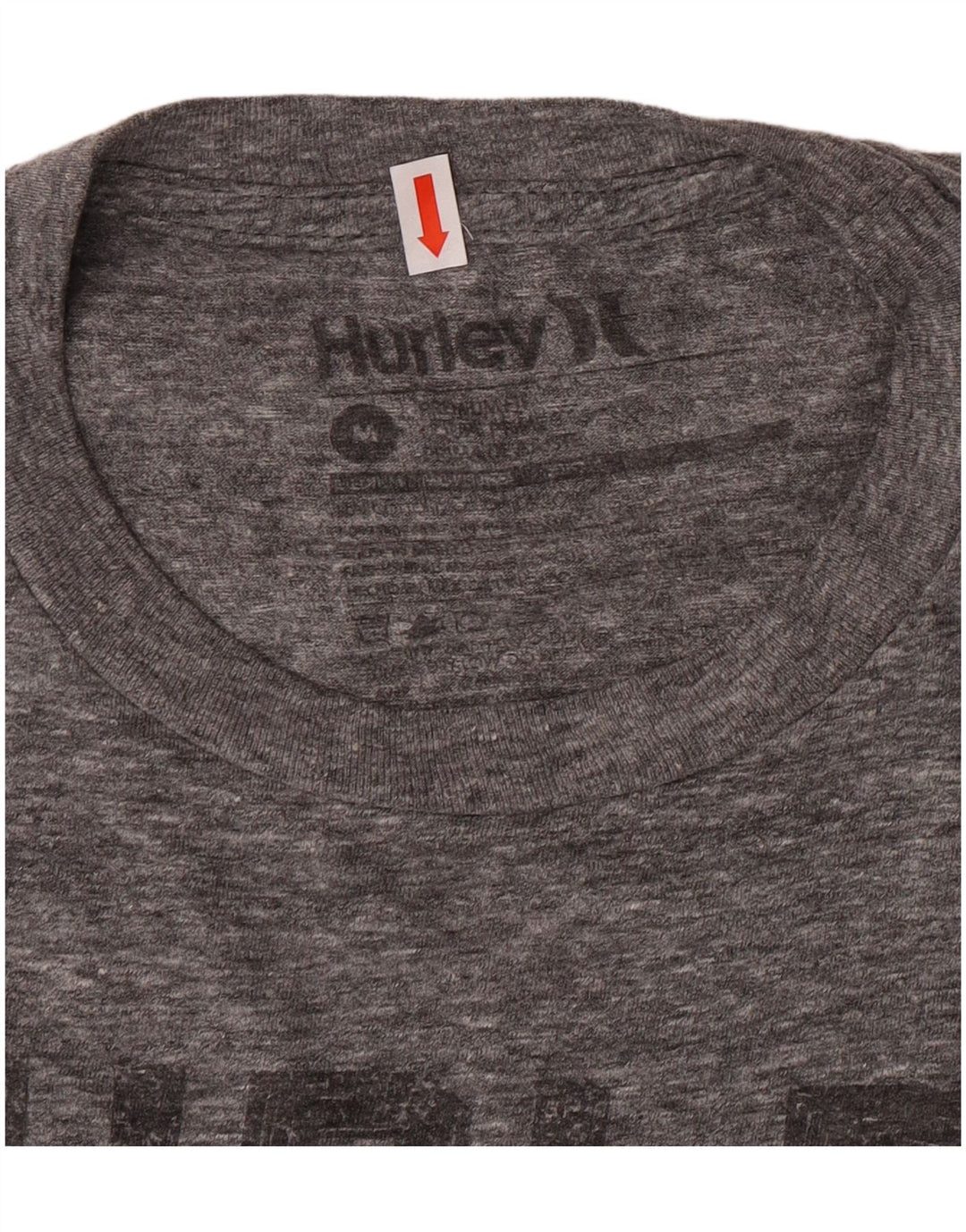 Hurley Mens Regular Fit Graphic T-Shirt Top Medium Grey