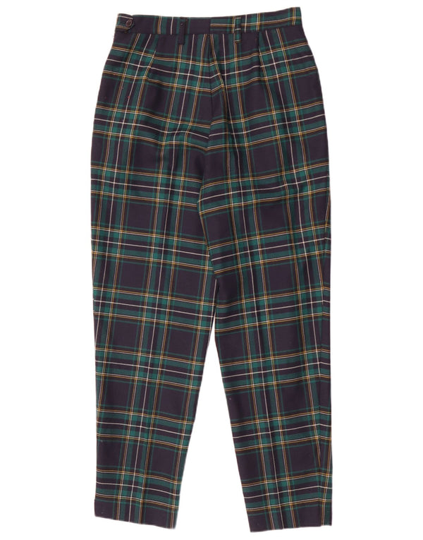 Gianni Abozzi Womens Tapered Suit Trousers IT 44 Medium W28 L27 Green Check
