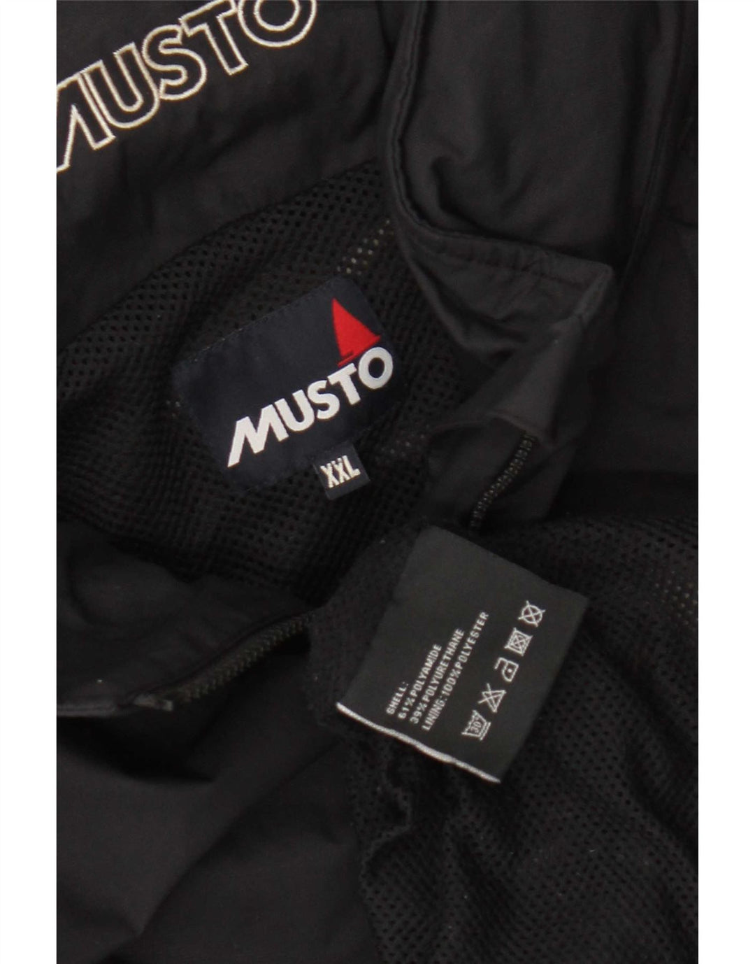 Musto Mens Hooded Rain Jacket UK 44 2XL Black Polyamide