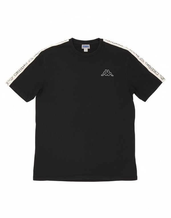 Kappa Mens Graphic T-Shirt Top Large Black Cotton
