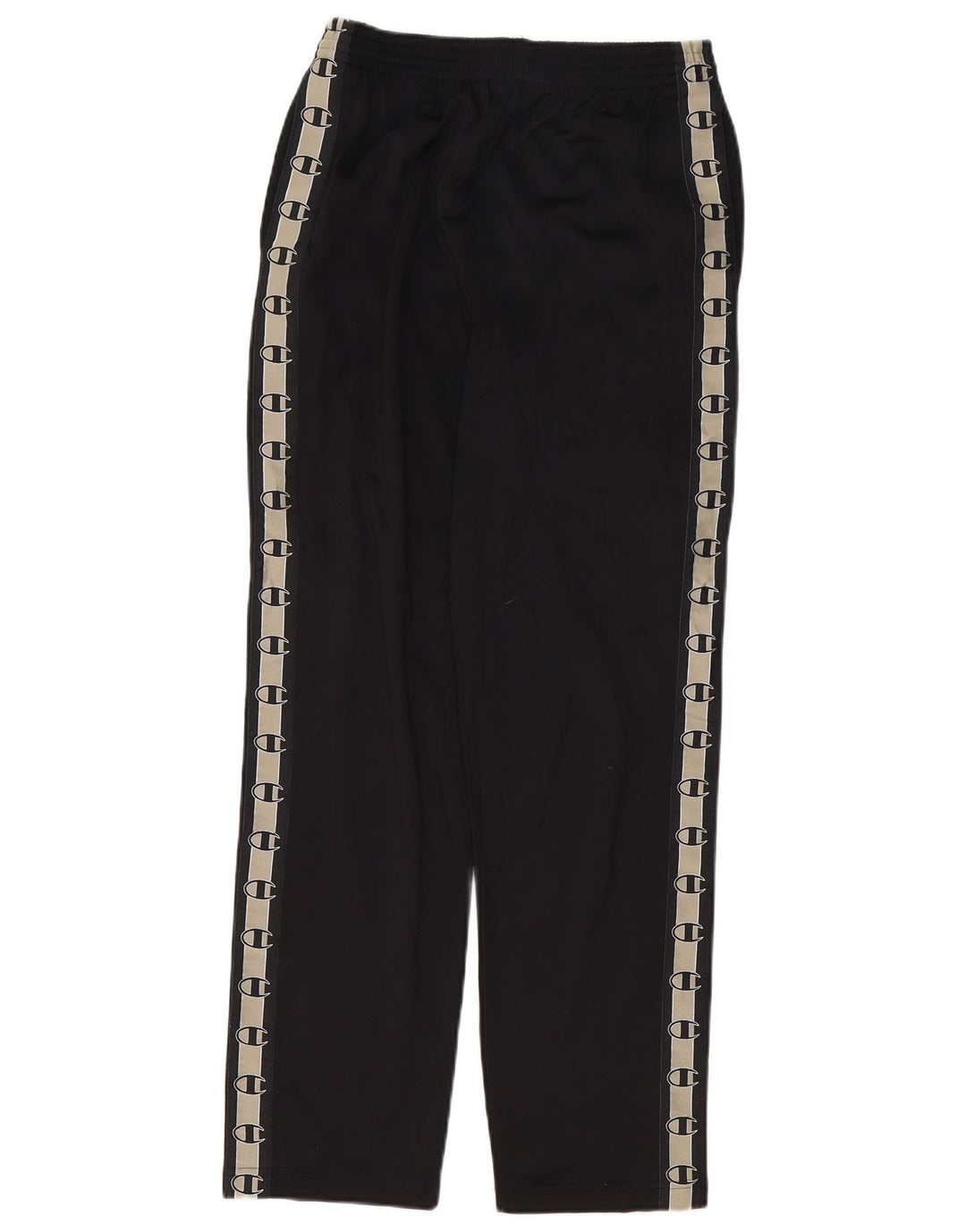 CHAMPION Mens Graphic Tracksuit Trousers Small Black Polyester