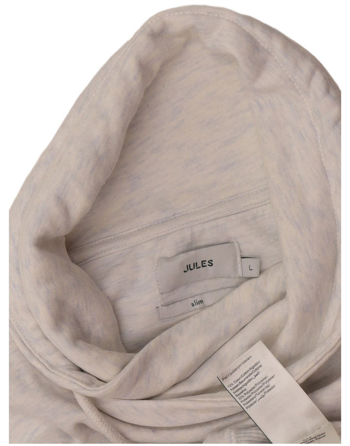 Jules Mens Slim Fit Sweatshirt Jumper Large Grey Flecked Cotton