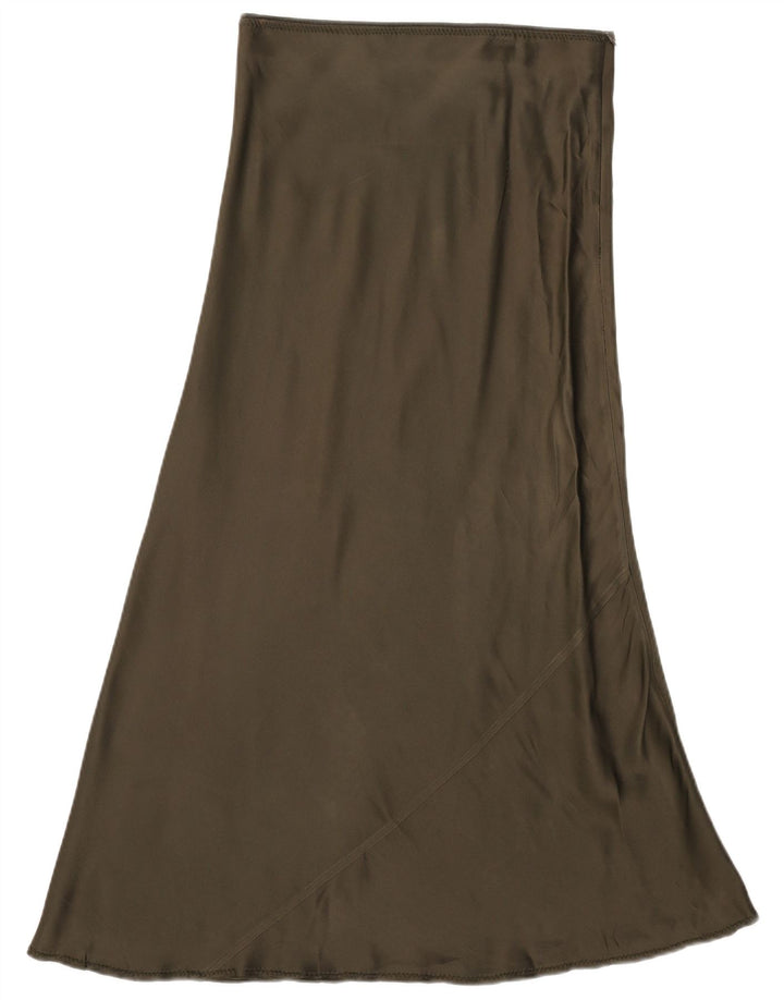 Zara Womens High Waist Maxi Skirt Medium W28  Khaki