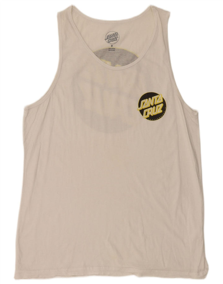 Santa Cruz Mens Graphic Vest Top Medium White Cotton