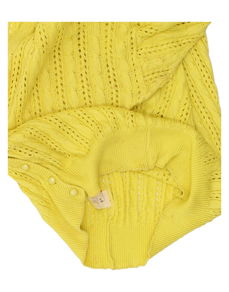 VINTAGE Womens Cardigan Sweater IT 48 XL Yellow Cotton | Vintage Vintage | Thrift | Second-Hand Vintage | Used Clothing | Messina Hembry 