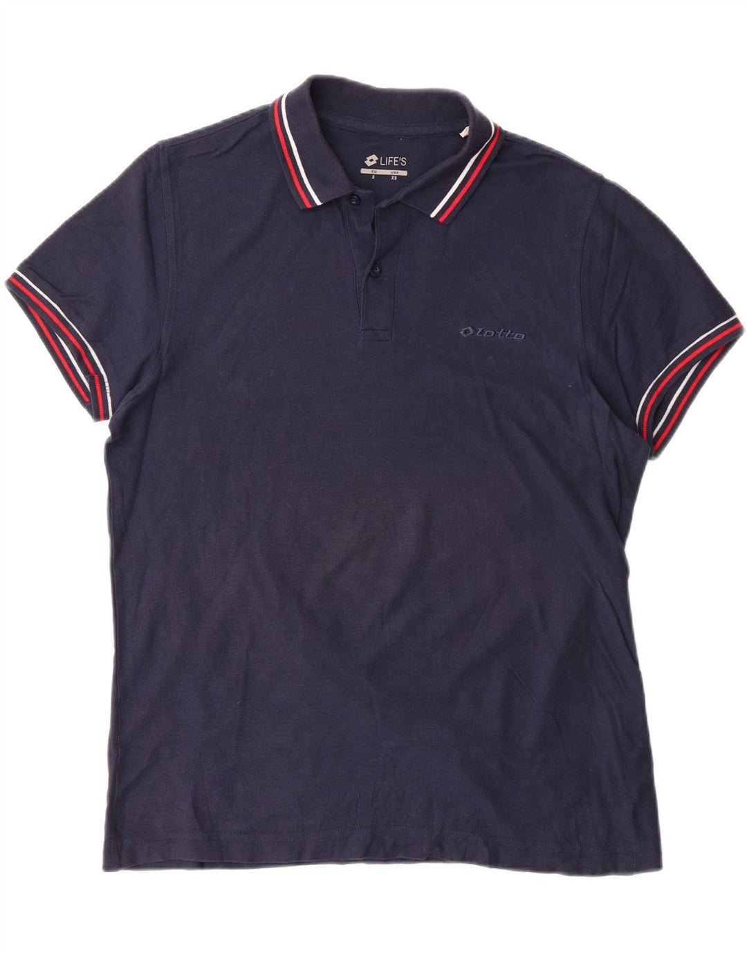 LOTTO Mens Polo Shirt Small Navy Blue Cotton