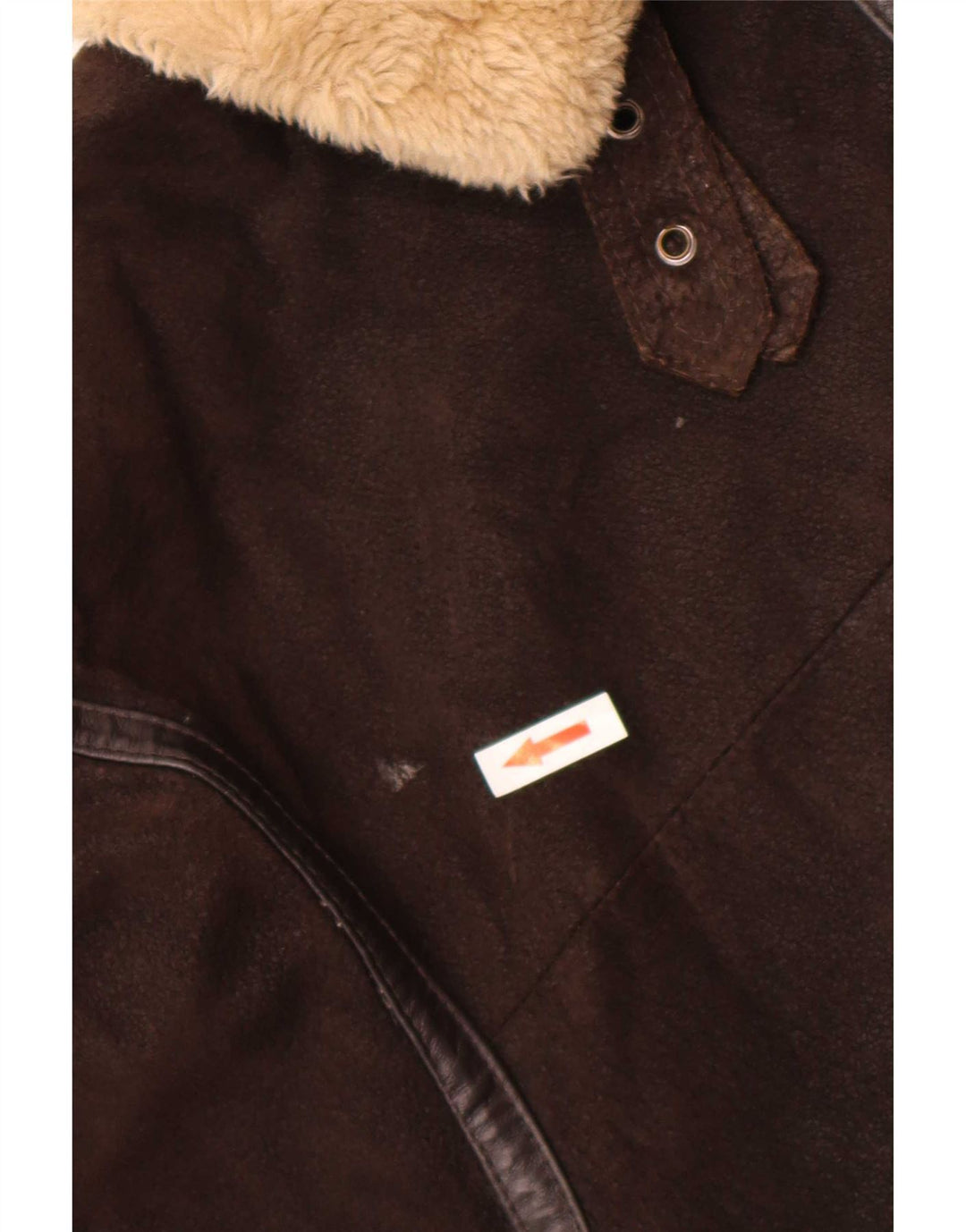 Conbipel Mens Sherpa Leather Jacket UK 40 Large Brown
