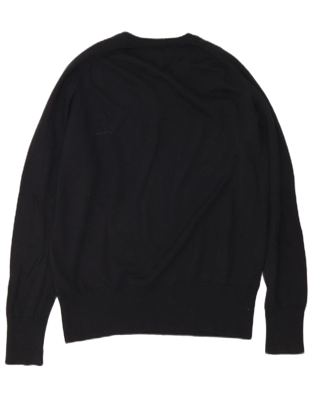 Calvin Klein Jeans Mens V-Neck Jumper Sweater Medium Black Merino Wool