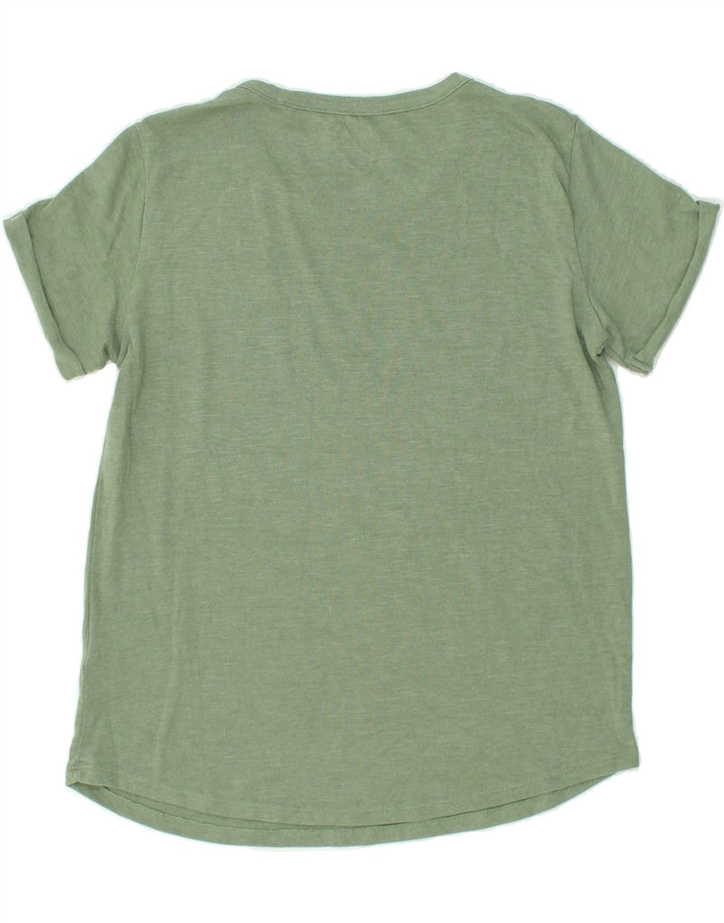 ROXY Womens Graphic T-Shirt Top UK 14 Medium Green Cotton | Vintage Roxy | Thrift | Second-Hand Roxy | Used Clothing | Messina Hembry 