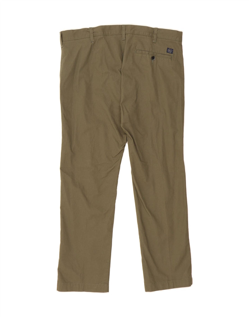 MARKS & SPENCER Mens Straight Chino Trousers W38 L29 Khaki Cotton Vintage Marks & Spencer and Second-Hand Marks & Spencer from Messina Hembry 