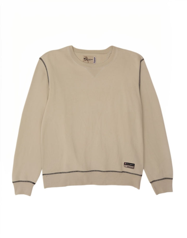 Champion Mens Sweatshirt Jumper Medium White Cotton