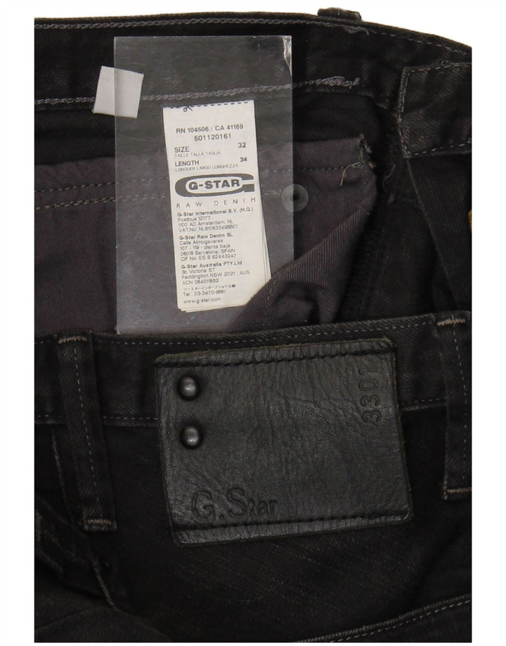 G-Star Mens 3301 Straight Jeans W32 L34 Grey Cotton