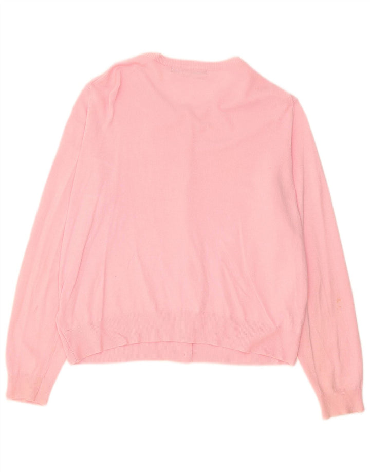 Marks & Spencer Womens Cardigan Sweater UK 14 Large  Pink Viscose