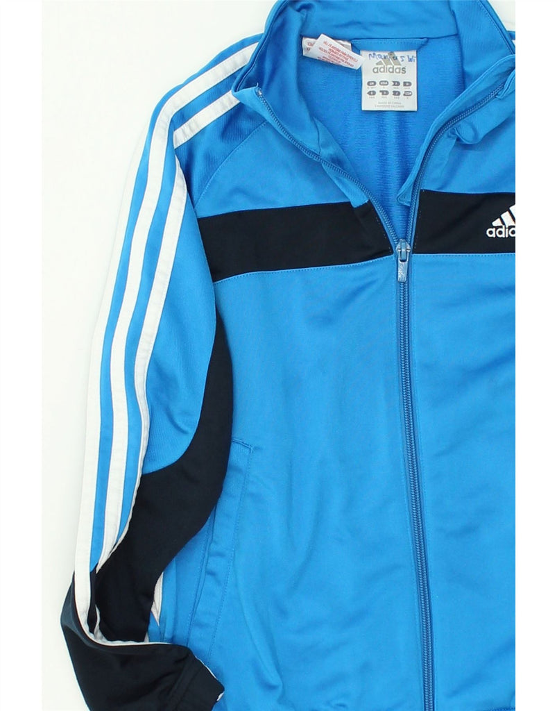 ADIDAS Boys Graphic Tracksuit Top Jacket 9-10 Years Blue Colourblock | Vintage Adidas | Thrift | Second-Hand Adidas | Used Clothing | Messina Hembry 