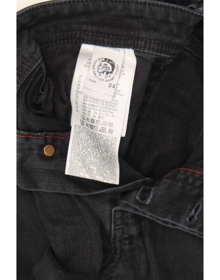 Diesel Mens Straight Jeans W34 L31 Black Cotton