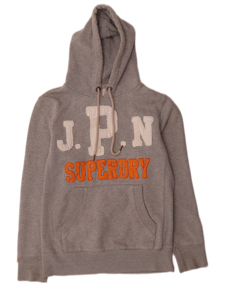 Superdry Mens Graphic Hoodie Jumper Small Grey Cotton