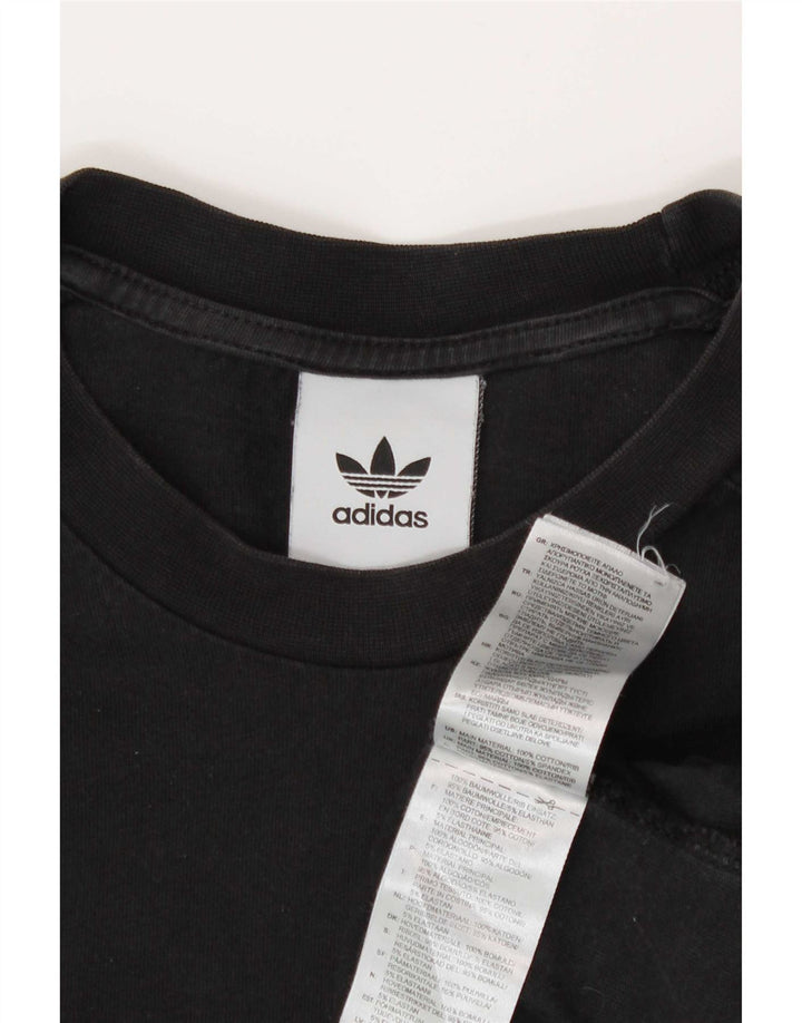 Adidas Mens Top Long Sleeve Small Black Cotton