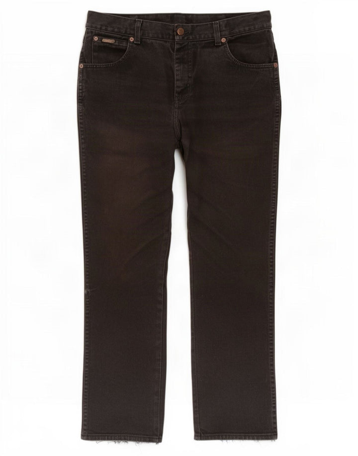 Wrangler Mens Straight Jeans W36 L32 Black Cotton