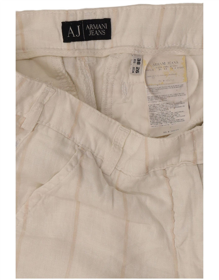 Armani Womens Straight Suit Trousers EU 38 Medium W28 L31 White Striped