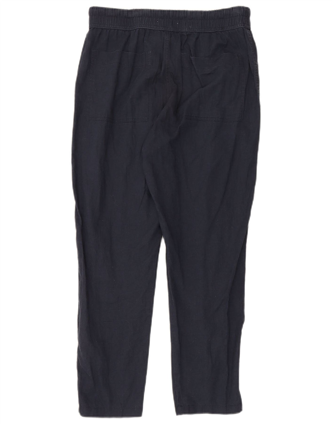 Zara Womens Straight Cropped Trousers Small W27 L26 Navy Blue