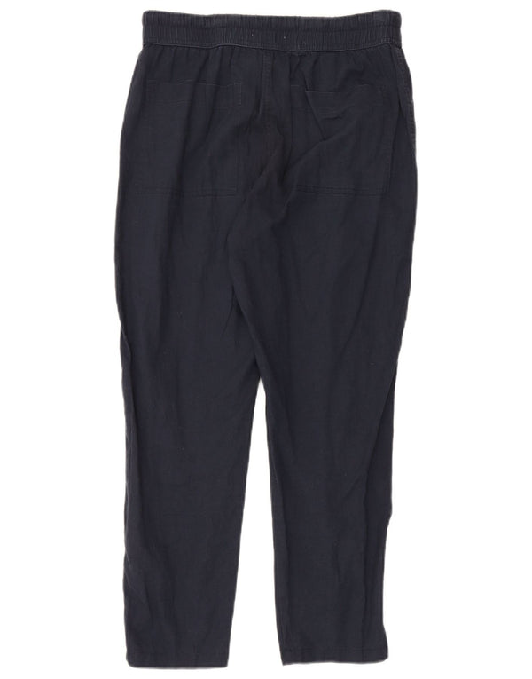 Zara Womens Straight Cropped Trousers Small W27 L26 Navy Blue