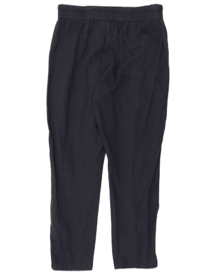 Zara Womens Straight Cropped Trousers Small W27 L26 Navy Blue