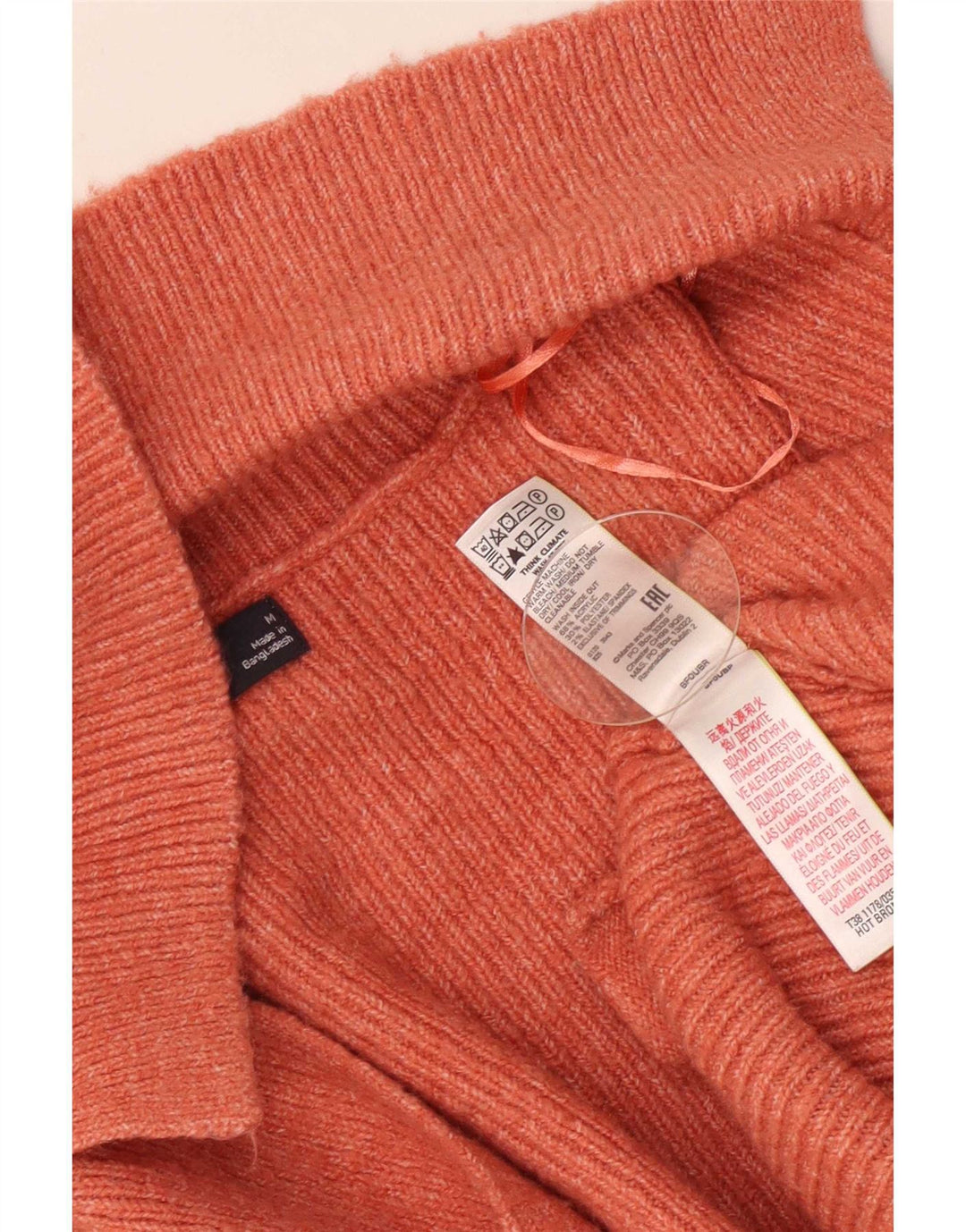 Marks & Spencer Womens Longline Open Cardigan Sweater UK 12 Medium Orange