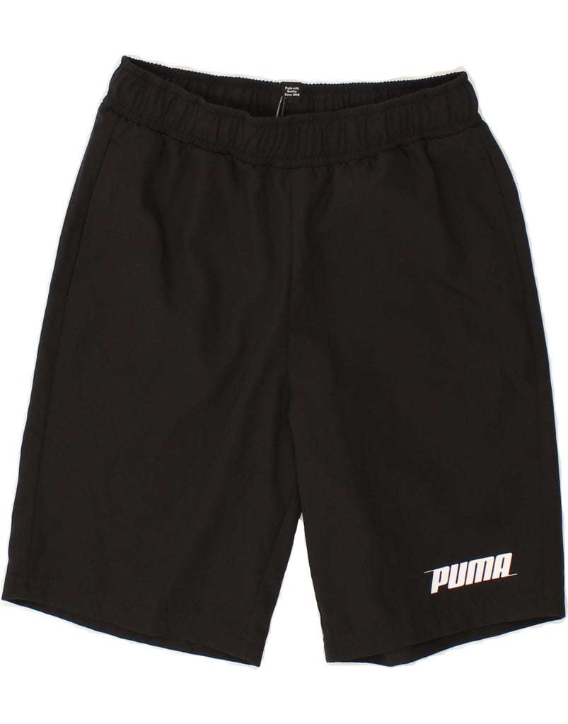 PUMA Boys Graphic Sport Shorts 11-12 Years Black Polyester | Vintage Puma | Thrift | Second-Hand Puma | Used Clothing | Messina Hembry 