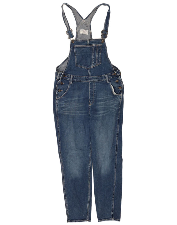 Fat Face Womens Dungarees Tapered Jeans UK 12 Medium W34 L28 Blue Cotton