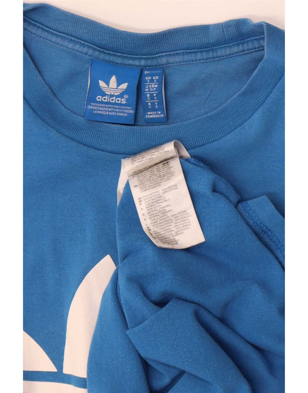 Adidas Mens Graphic T-Shirt Top Small Blue Cotton