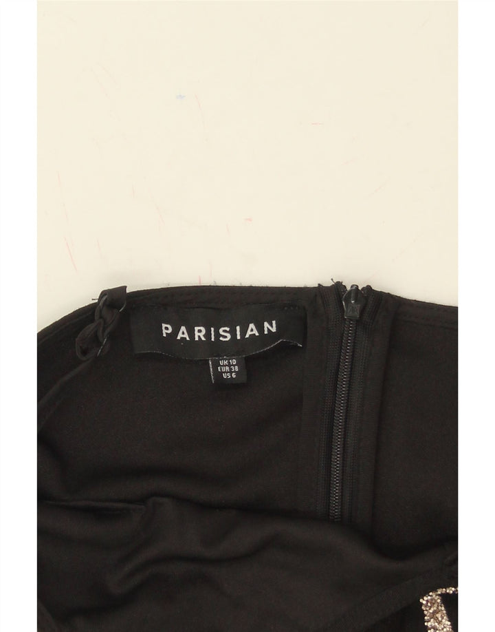 PARISIAN Womens Abstract Pattern Sheath Dress UK 10 Small  Black Vintage Parisian and Second-Hand Parisian from Messina Hembry 