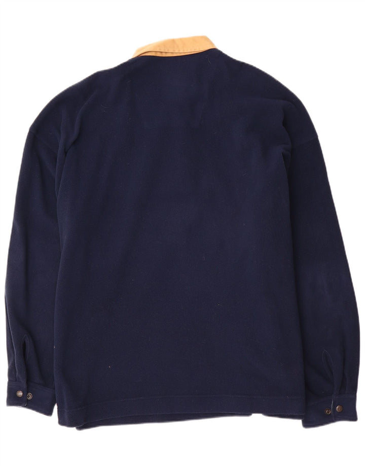 Think Pink Mens Polo Neck Fleece Jumper XL Navy Blue Polyester