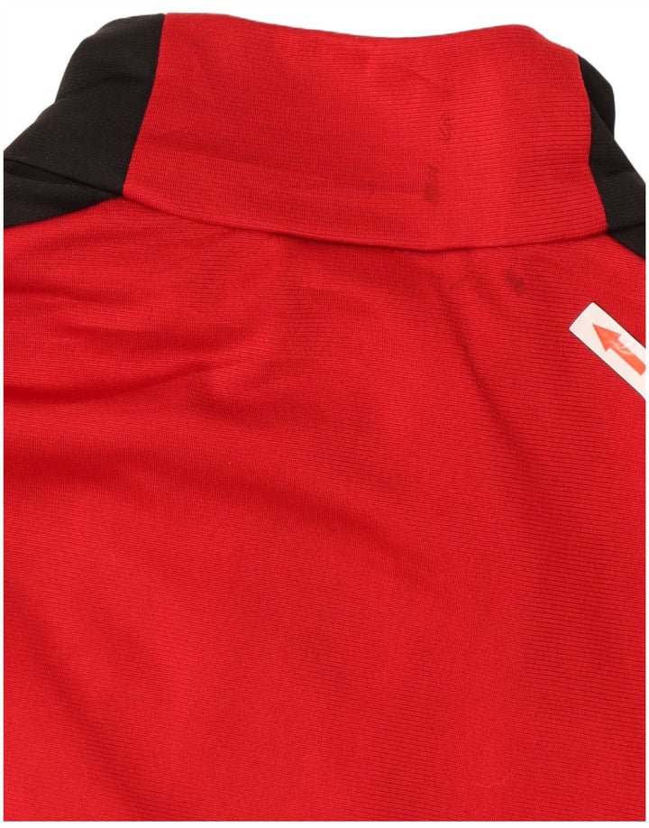 Adidas Mens Tracksuit Top Jacket UK 38/40 Medium Red Colourblock Polyester