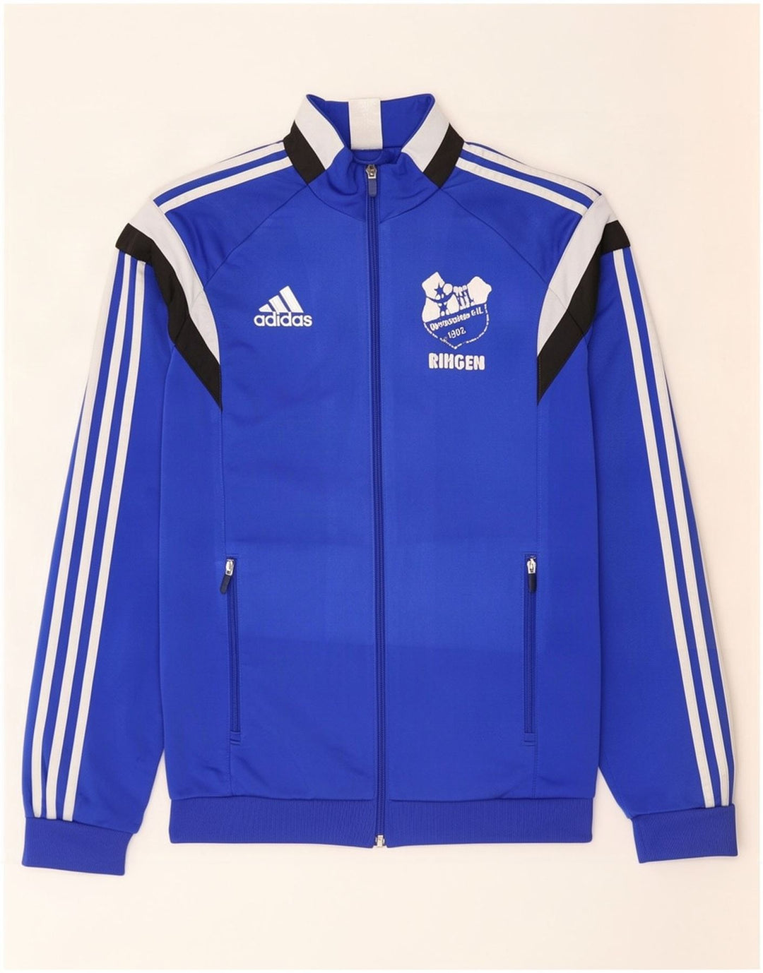 Adidas Mens Graphic Tracksuit Top Jacket Medium Blue Colourblock Polyester