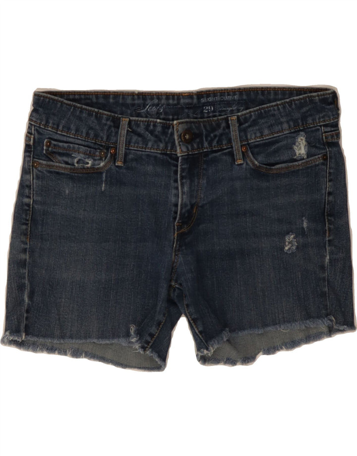 LEVI'S Womens Curvy Denim Shorts W29 Medium Navy Blue Cotton Vintage Levi's and Second-Hand Levi's from Messina Hembry 