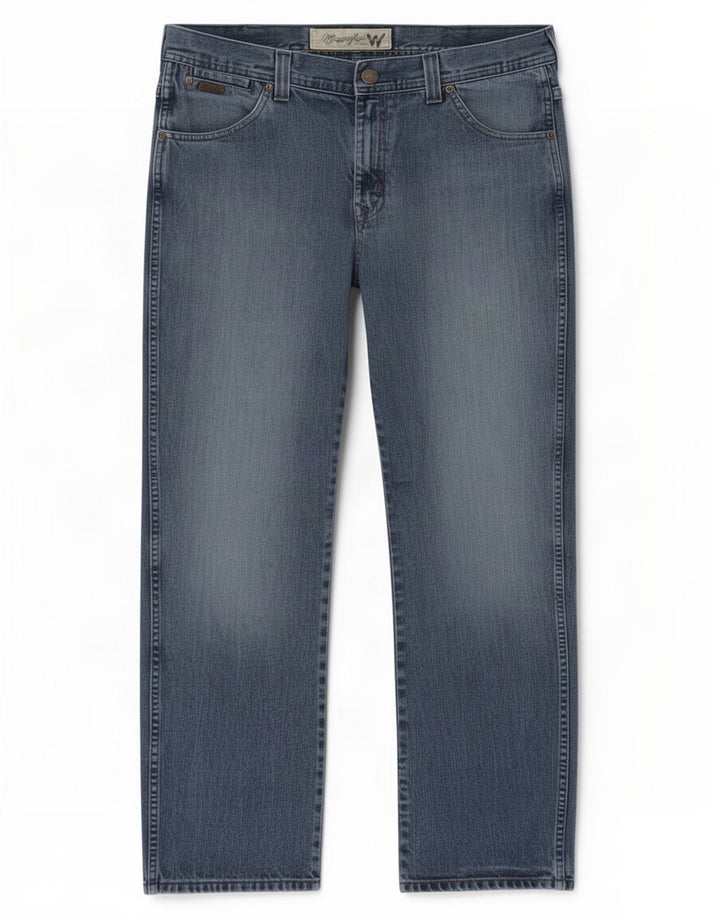 Wrangler Mens Wesley Regular Straight Jeans W36 L32 Blue Cotton