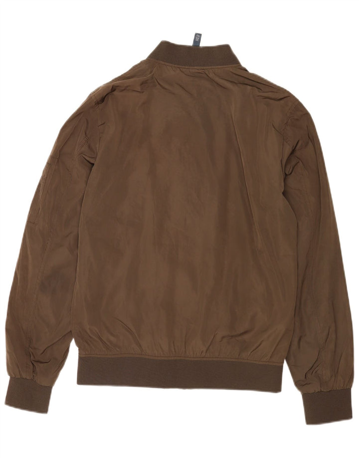 ZARA Mens Bomber Jacket UK 38 Medium Brown Polyester